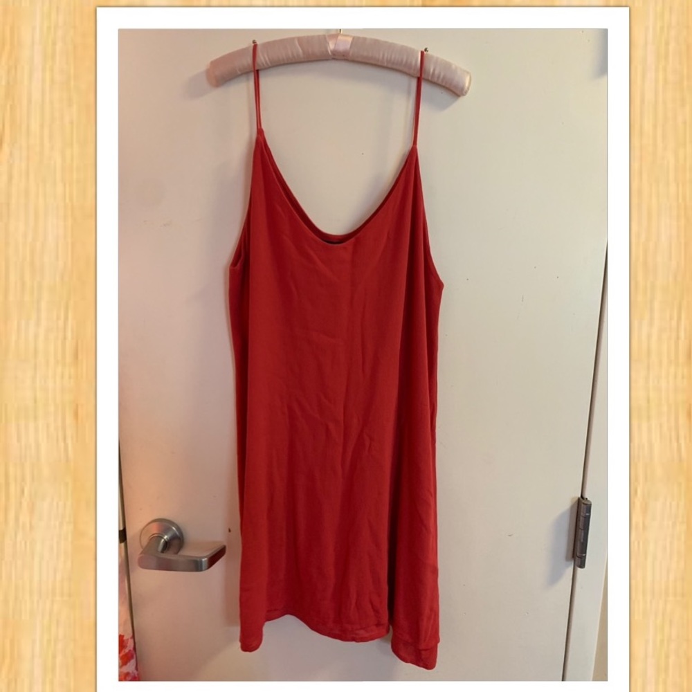 Michael Lauren Orange/Red Skater Dress